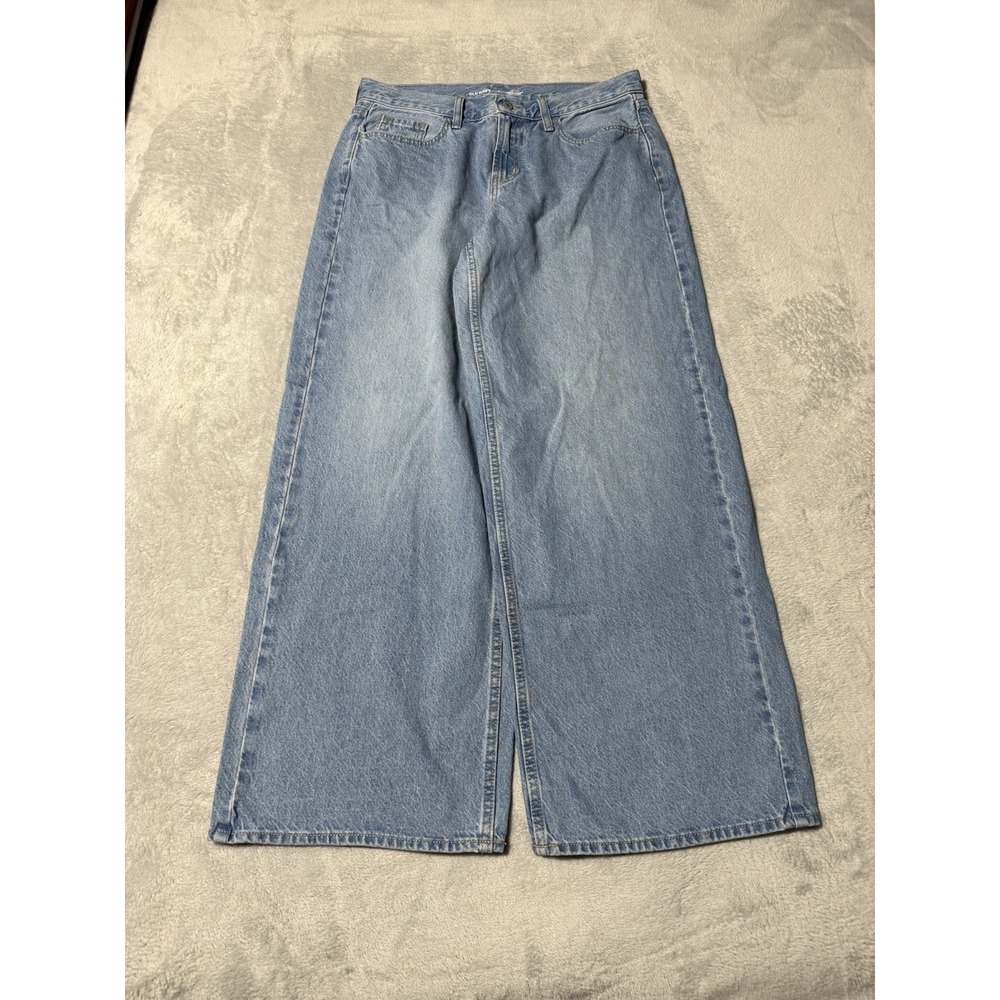 Old Navy Jeans Womens 8 Blue Wow Baggy Wide Leg Mid Rise 31x29